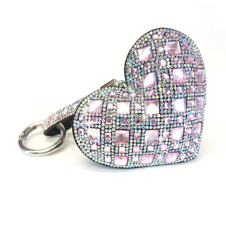 ROYAL ICE HEART PURSE CHARM-FLAMIMGO PINK