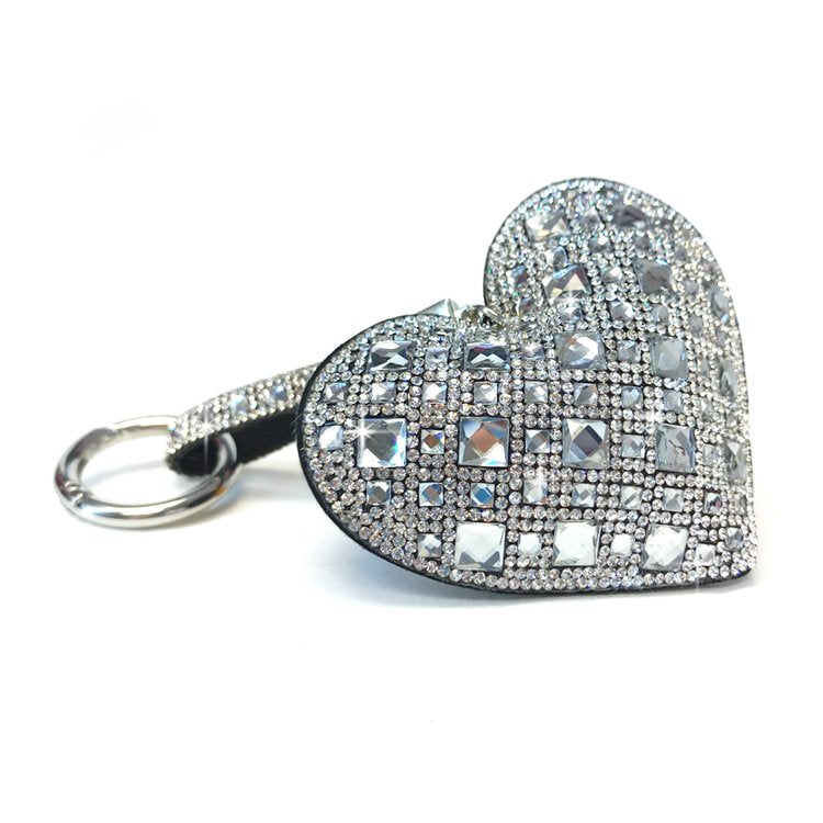 ROYAL ICE HEART PURSE CHARM - WHITE DIAMOND