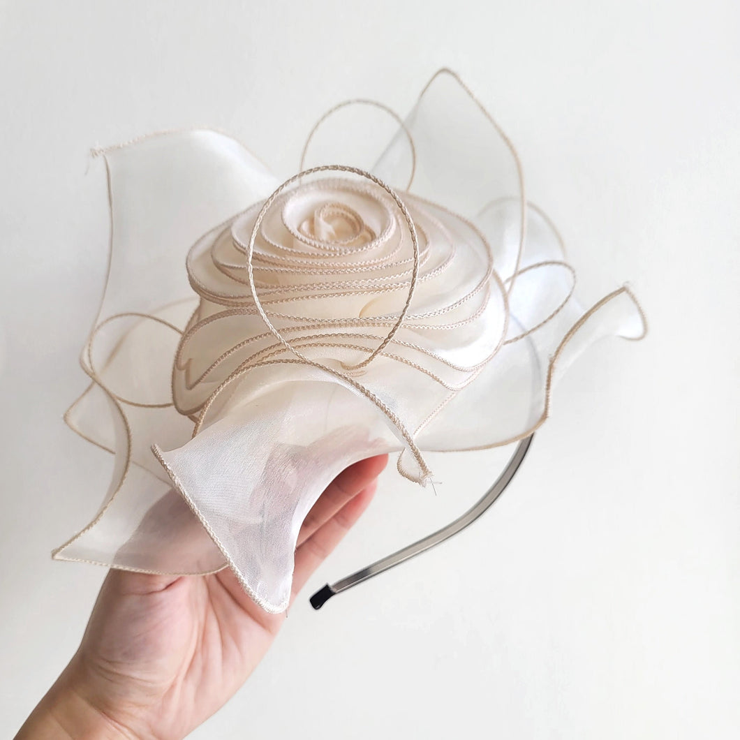 ROSETTE Cream Organza Fascinator