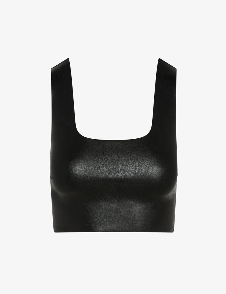 Black Faux Leather Square Neck Crop Top – ARTEMIS THE BOUTIQUE
