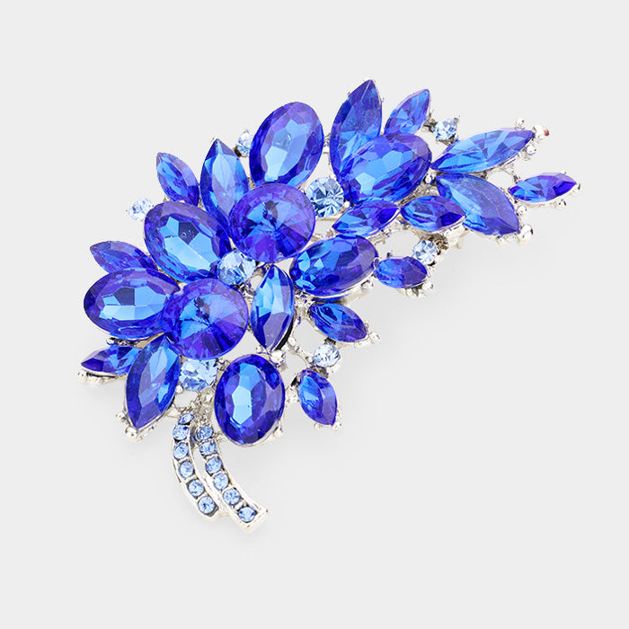 RIA Royal Blue Flower Broach