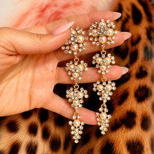 SAVOY Pearl Crystal Drop Earrings - Silver or Gold
