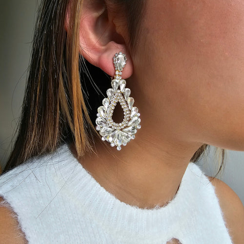 Statement Crystal Clip-on Earrings