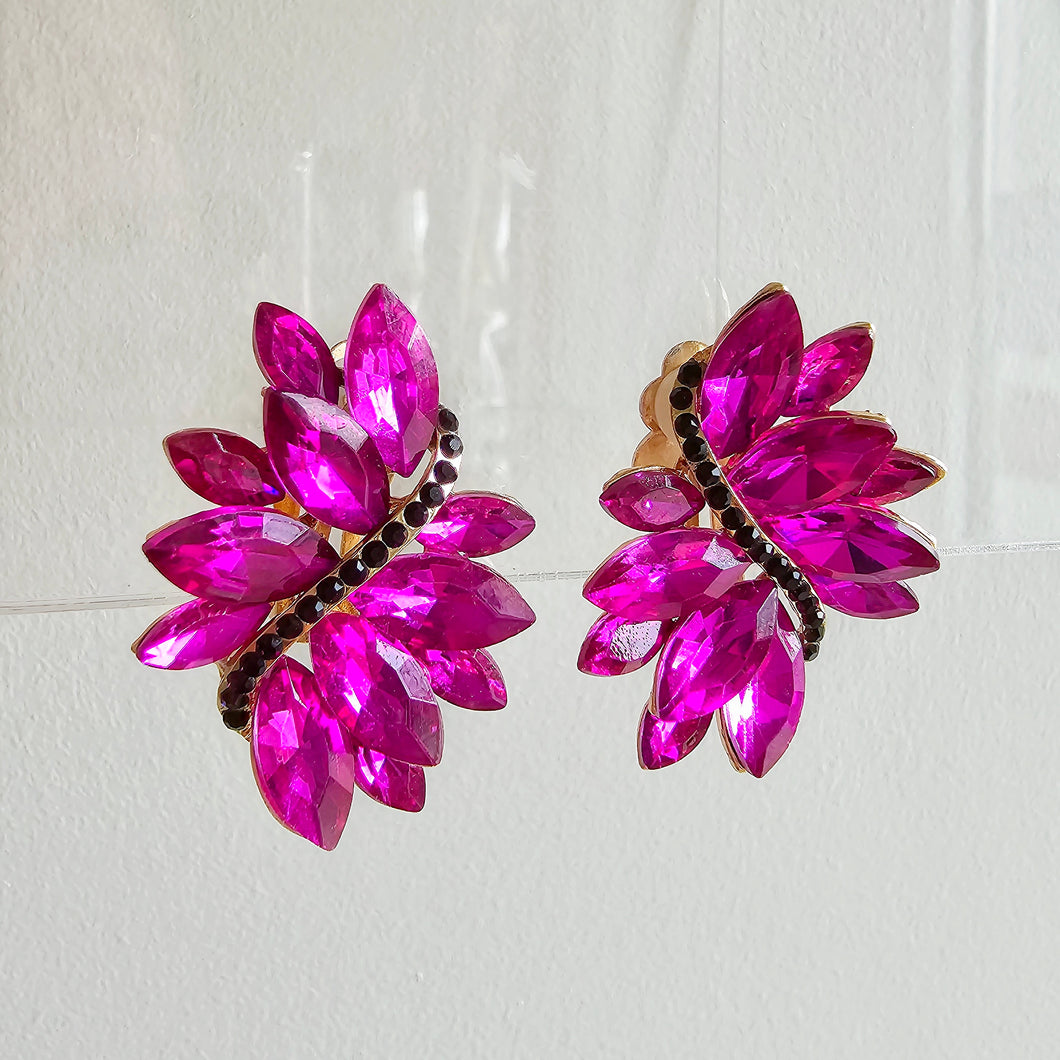 Cluster Statement Clip-on Earrings (4 colours)
