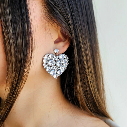 LILA Heart Crystal Earrings