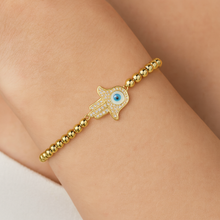 PROTECTION Stainless Steel Beaded Evil Eye Bracelet - Gold or Silver