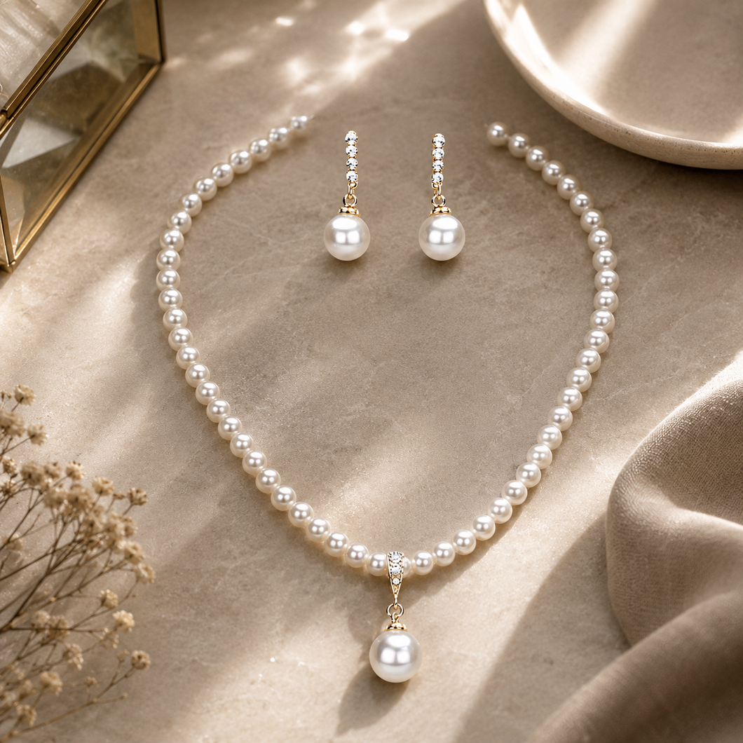 NELLA Pearl Elegance Necklace & Earring Set