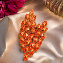 EVA Crystal Leaf Cluster Marquis Earrings- 15 Colours