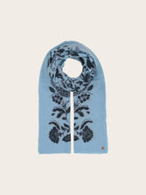 Knitted Wool Stole with Botanical Motif