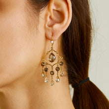 BELLA Swarovski Gold Tones Crystal Chandelier Earrings