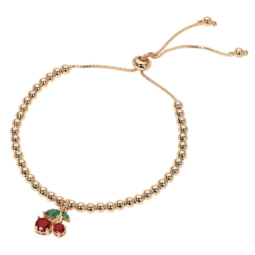 CHERRY CHARM Stainless Steel Adjustable Cinch Pull Tie Bracelet