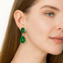 SYLVIA Crystal Single Tear Drop Earrings - 2 Colour Options
