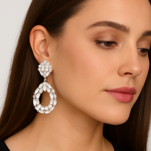 SELENE Open Teardrop Crystal Baguette Earrings - 4 Colour Options
