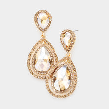 SLOAN Tear Drop Crystal  Statement Earrings - 2 Colour Options
