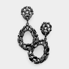 SELENE Open Teardrop Crystal Baguette Earrings - 3 Colour Options