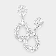SELENE Open Teardrop Crystal Baguette Earrings - 3 Colour Options