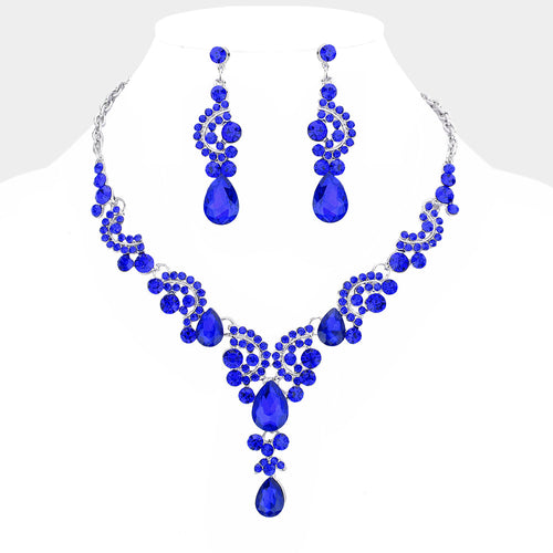 BLUE SKY Royal Blue Necklace and Earrings Set
