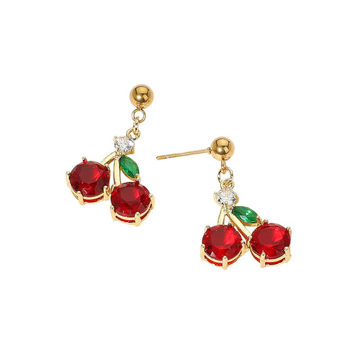CHERRY BOMB Stainless Steel Cherry Drop Earrings