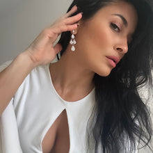 MASIA Cubic Zirconia Chandelier Tear Drop Earrings