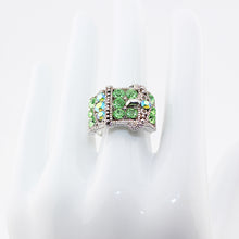 HERA Green Crystal Buckle Adjustable Ring