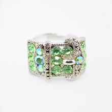 HERA Green Crystal Buckle Adjustable Ring