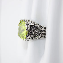 BELLARIA Chartreuse Silver Detailed Statement Ring