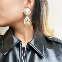BRIA Tear Drop Crystals Clip-ons Earrings