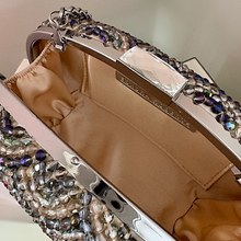 VITA Crystal Beaded Diamond Closure Box Clutch
