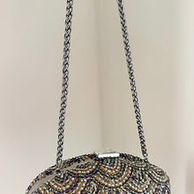 VITA Crystal Beaded Diamond Closure Box Clutch
