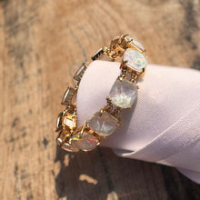 OPHELIA White Opal Rectangular Stone Stretch Bracelet