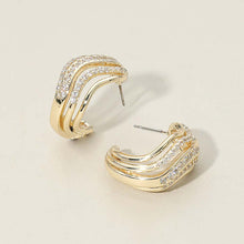 CYRENE Sculpted Pave Wave Huggie Earrings
