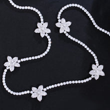 Silver necklace with floral pendants, women's jewellery , jewelry, necklaces 