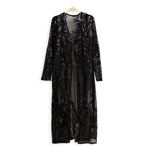 SELENA Black Sequins Robe