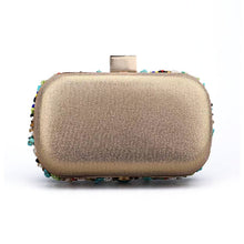 CARMELA  Turquoise Beaded Cabochon Clutch