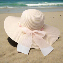 SASHA Rhinestone Pearl Twisted Bow Band Straw Sun Hat
