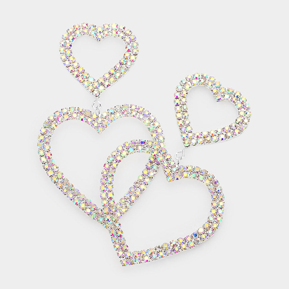 OPEN YOUR HEART Rhinestone Earrings