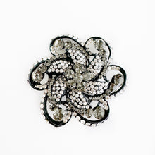 TYLIE Flower Pewter Swarovski Crystal Broach