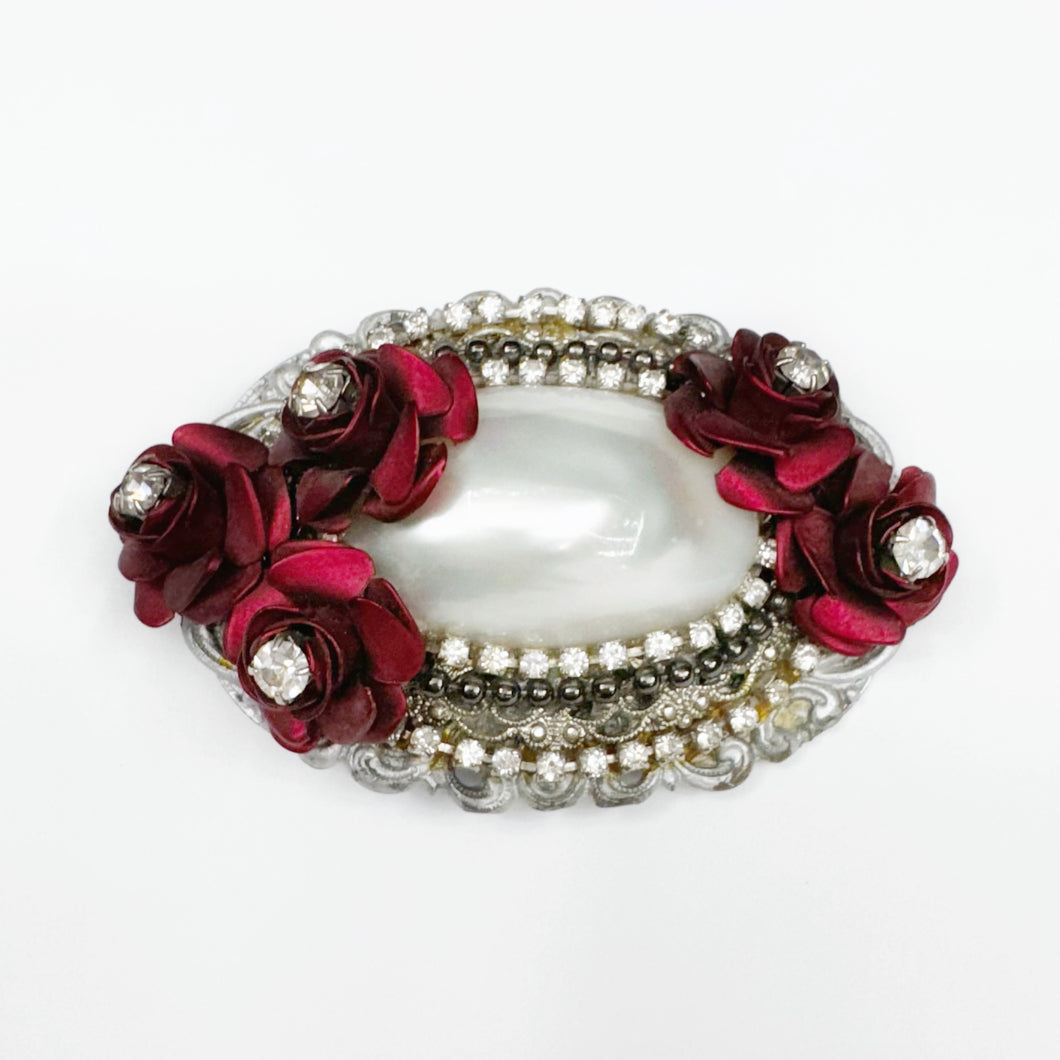 ROSES Baroque Pearl Crystal Broach