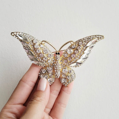 GIANNA Golden Butterfly Crystal Broach