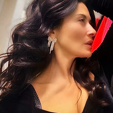 SASHA Crystal Bow Fringe Earrings