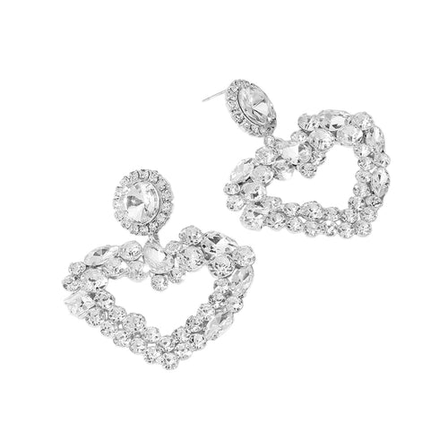 VENUS Rhinestone Heart Earrings