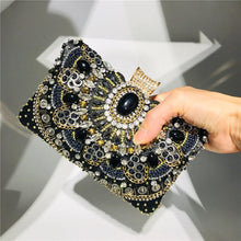 LUXINA Beaded Multi Stone Embellished Clutch