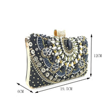 LUXINA Beaded Multi Stone Embellished Clutch