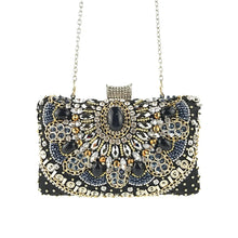 LUXINA Beaded Multi Stone Embellished Clutch