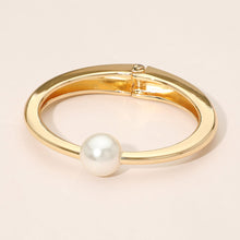 KELLY Pearl Accent Hinged Bangle Bracelet - Gold or Silver