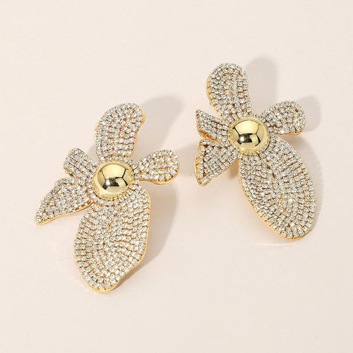 FIORE Rhinestone Pave Statement Earrings