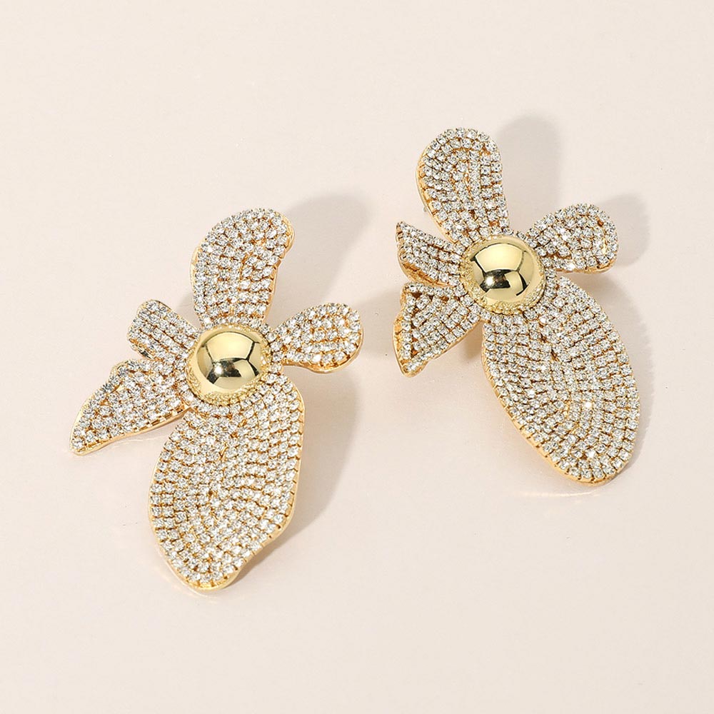 FIORE Rhinestone Pave Statement Earrings