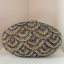 VITA Crystal Beaded Diamond Closure Box Clutch