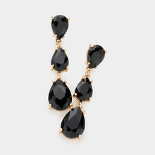 black crystal earrings teardrop jewellery statement jewelry 