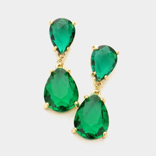 green emerald jewellery crystal teardrop earring evening statement 